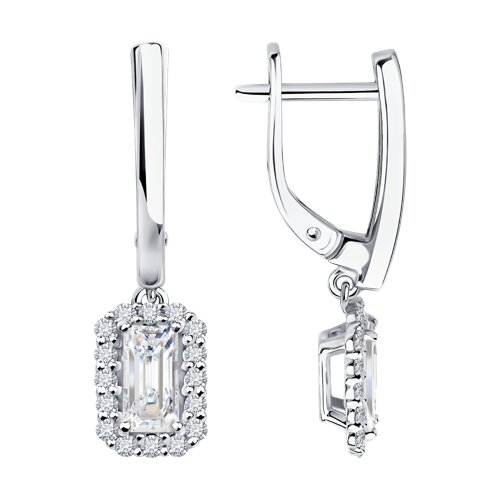 Серьги из белого золота с бриллиантами