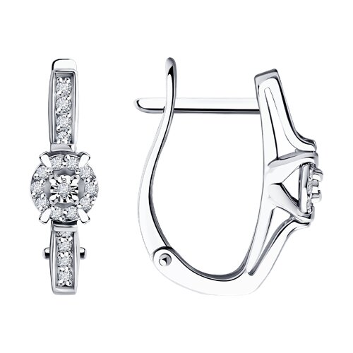 Серьги из белого золота с бриллиантами