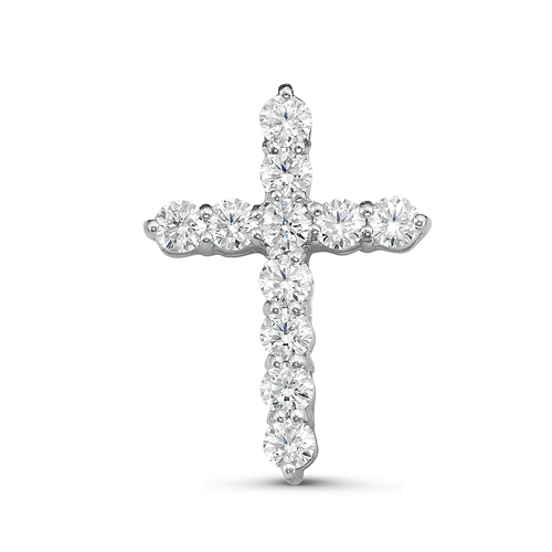 Крест из серебра с фианитами