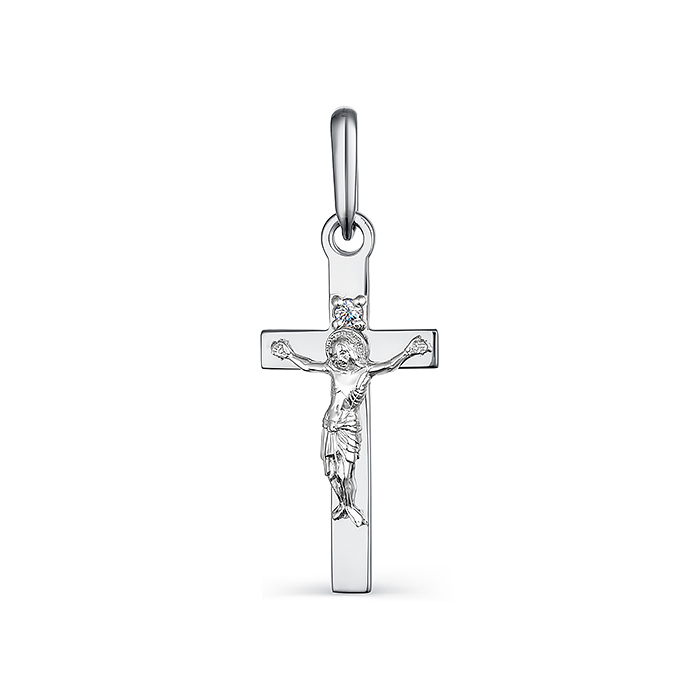 Подвеска из белого золота с бриллиантом