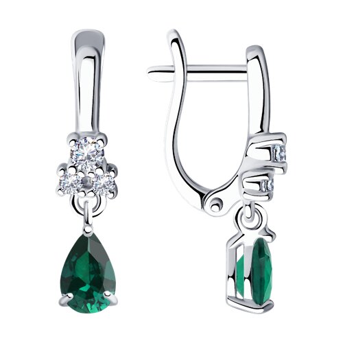 Ювелирное изделие - Серьги из серебра с фианитами в магазине Best-Gold 141236