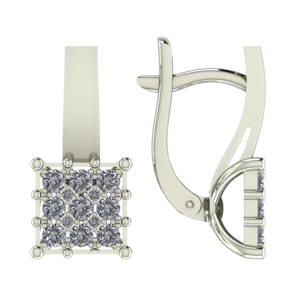 Серьги из белого золота с бриллиантами