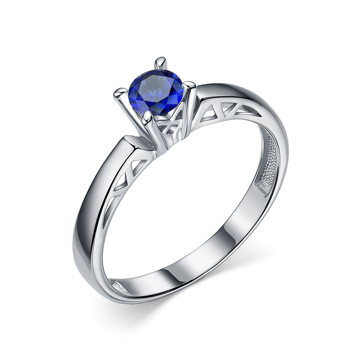 Кольцо из белого золота с сапфиром