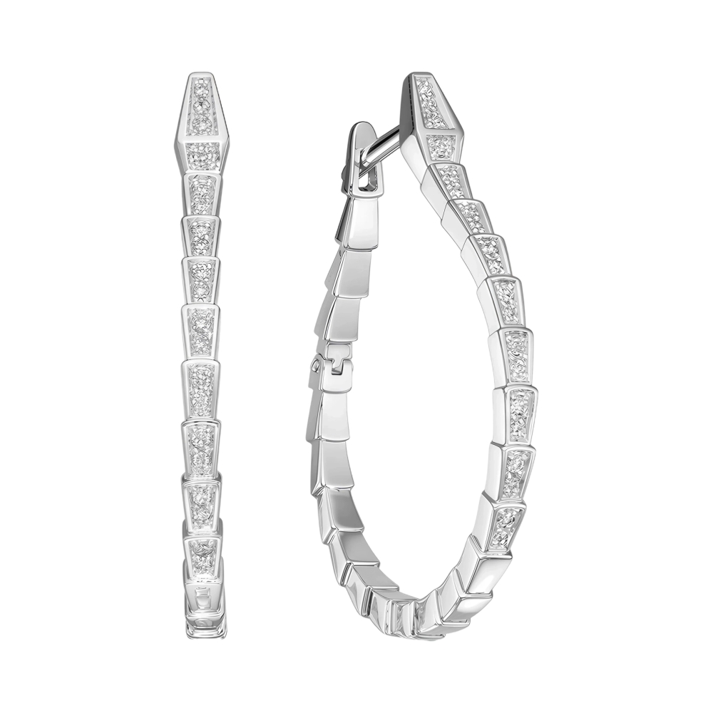 Ювелирное изделие - Серьги из белогот золота с бриллиантами в магазине Best-Gold 155523