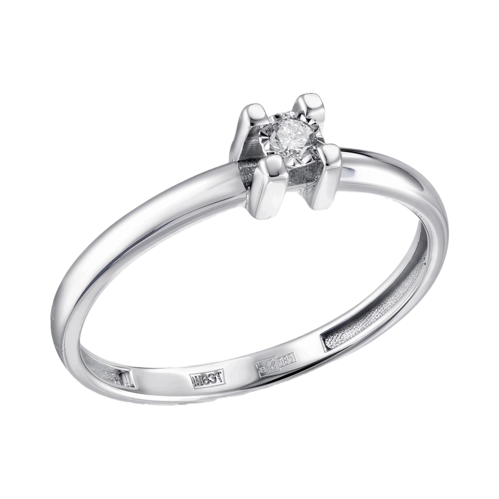 Ювелирное изделие - Кольцо из белого золота с бриллиантами в магазине Best-Gold 156942