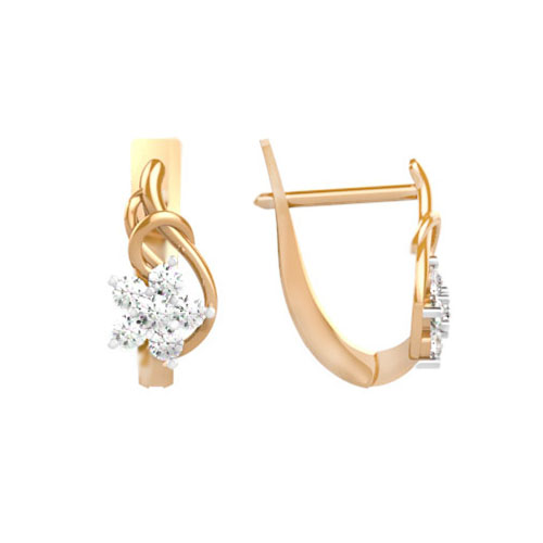 Ювелирное изделие - Серьги из красного золота с фианитами в магазине Best-Gold 124839