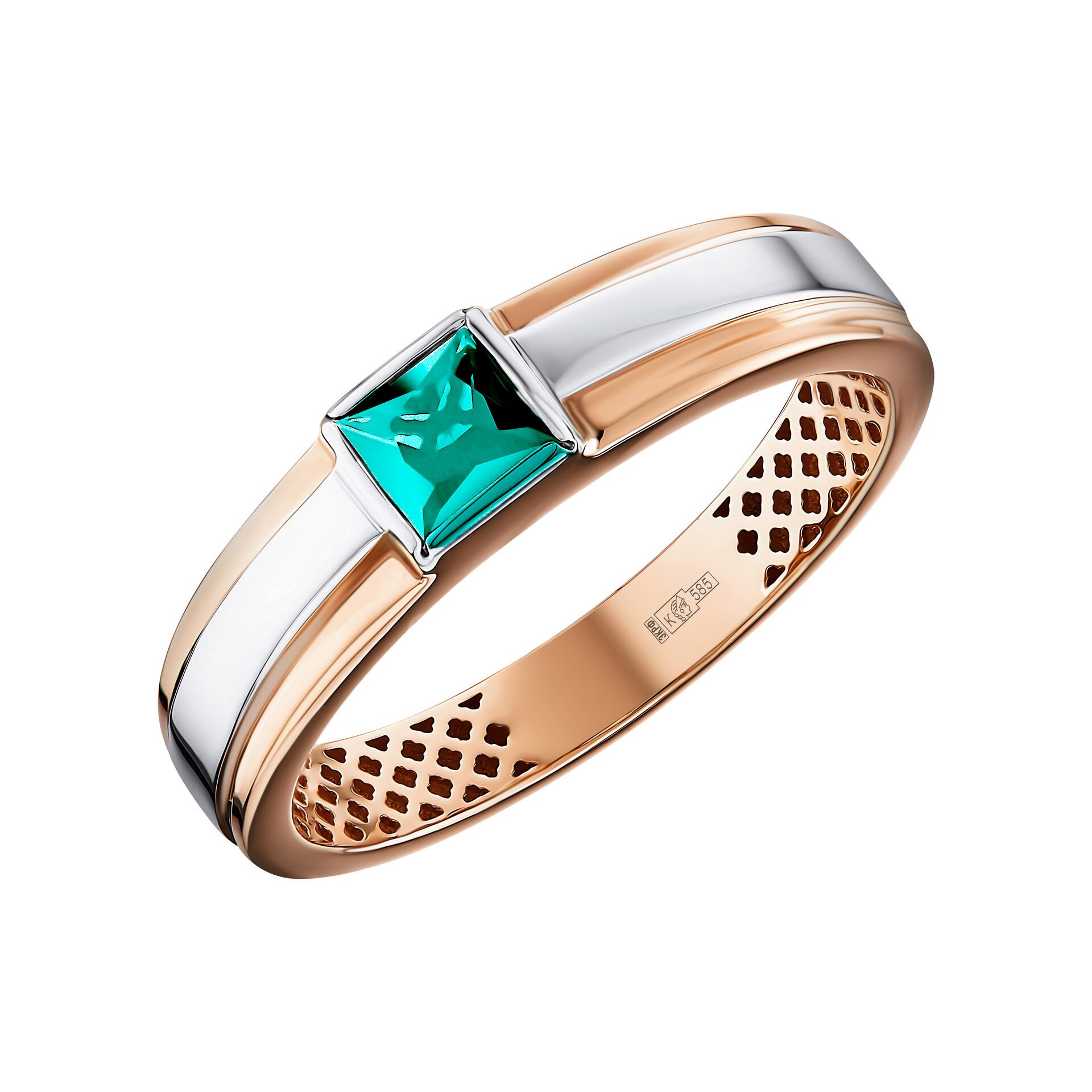 Ювелирное изделие - Мужская печатка из красного золота с изумрудом в магазине Best-Gold 153636