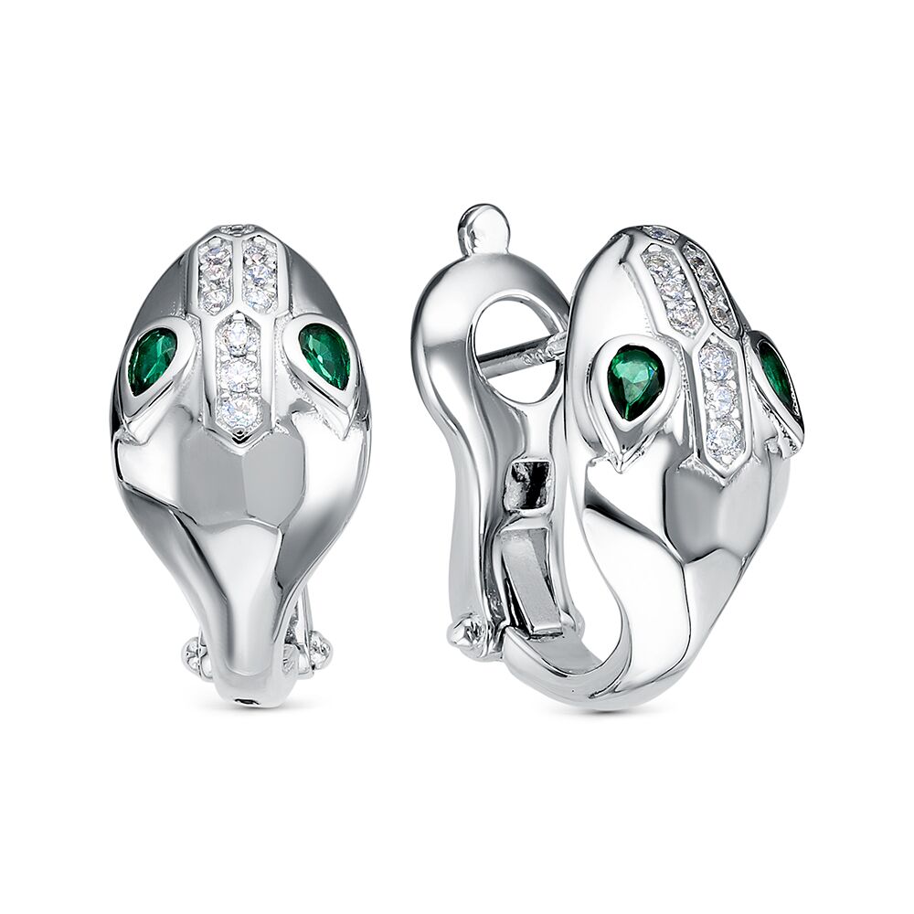 Ювелирное изделие - Серьги из серебра с цирконами в магазине Best-Gold 142469