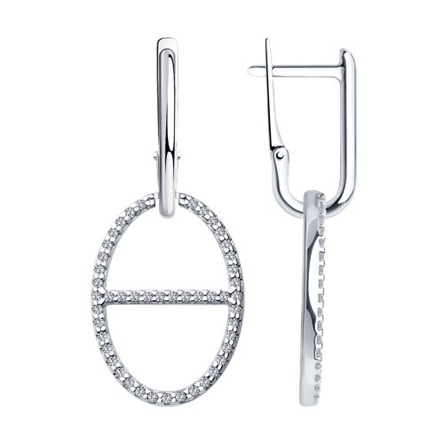 Ювелирное изделие - Серьги из серебра с фианитами в магазине Best-Gold 032325