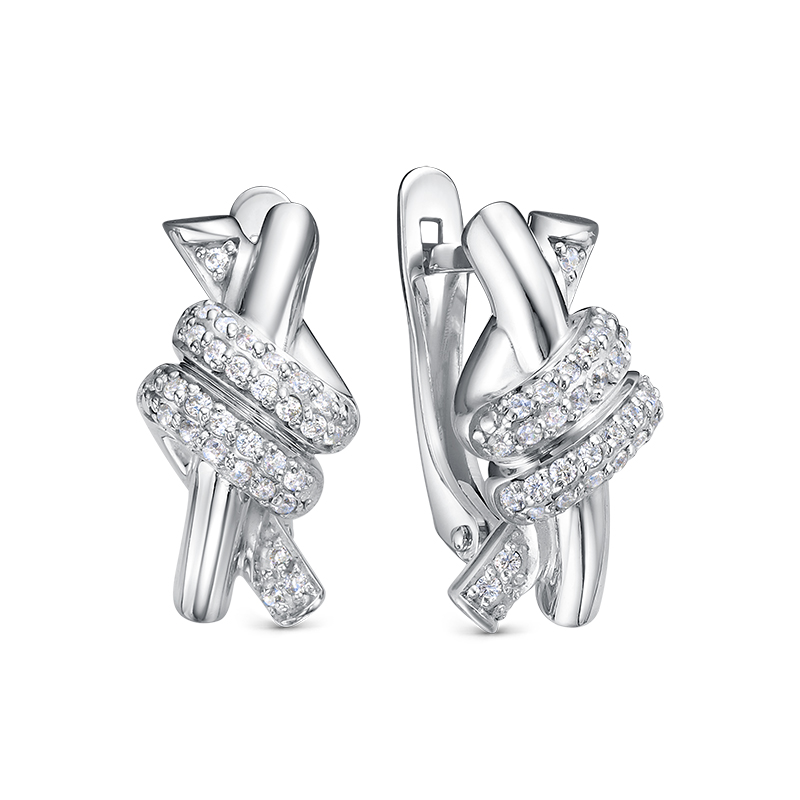 Ювелирное изделие - Серьги из серебра с фианитами в магазине Best-Gold 146934