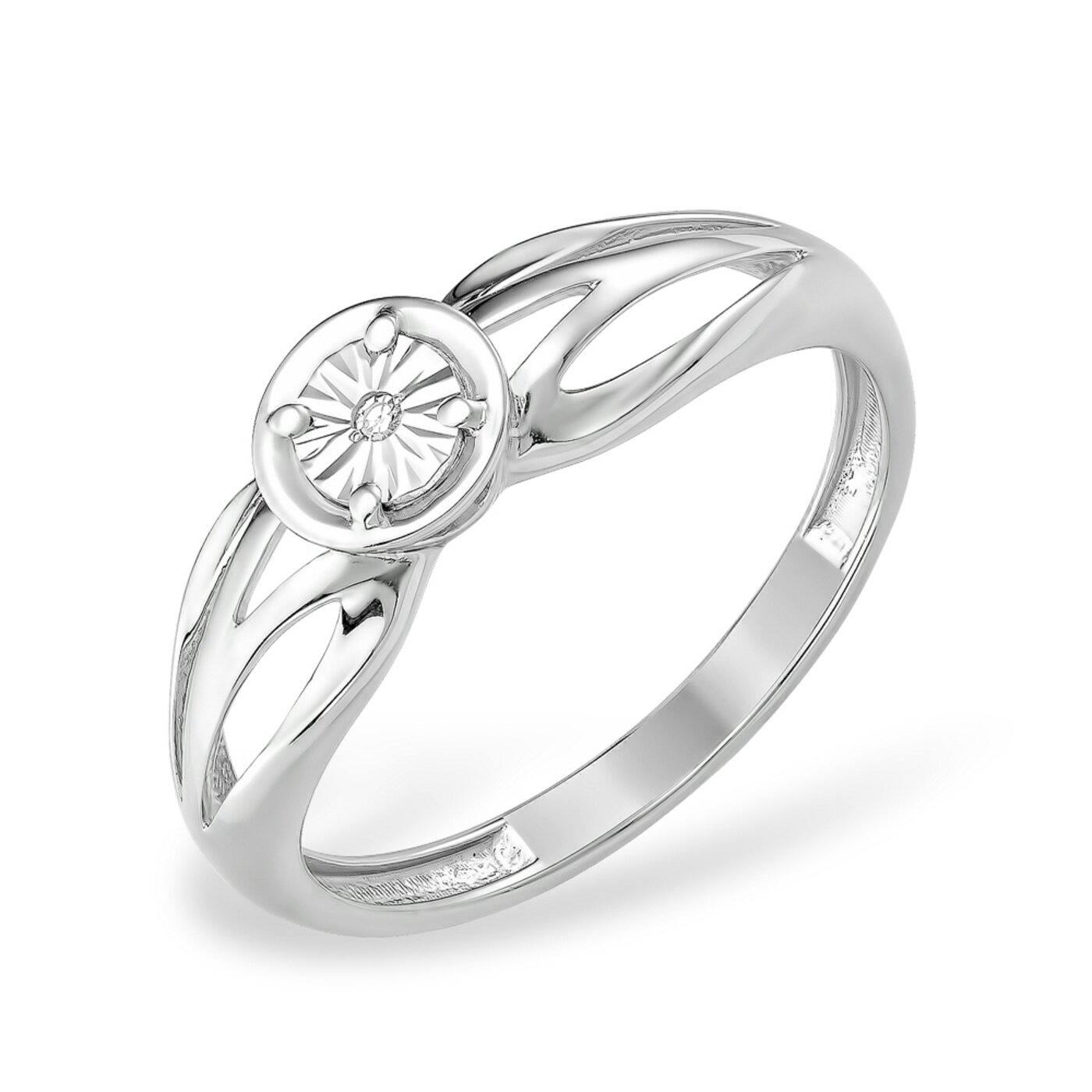 Ювелирное изделие - Кольцо из белого золота с фианитами в магазине Best-Gold 152030