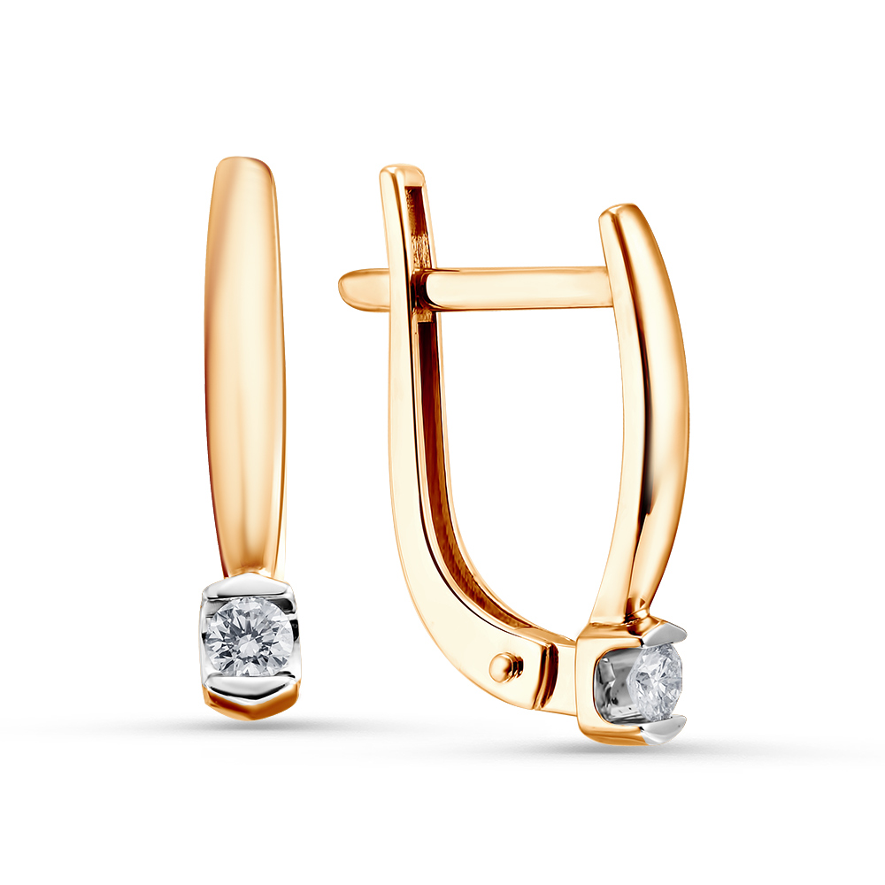 Серьги из красного золота с бриллиантами