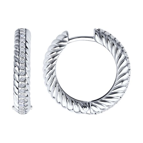 Ювелирное изделие - Серьги из серебра с фианитами в магазине Best-Gold 151881