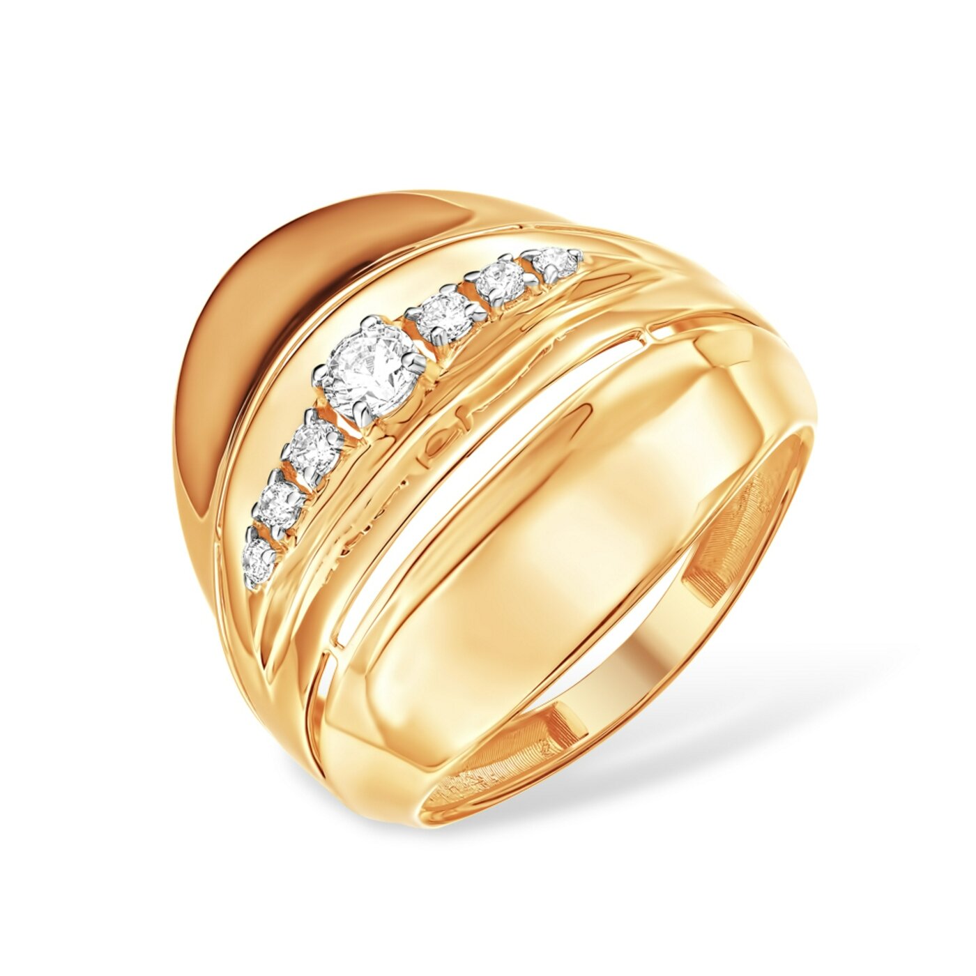 Ювелирное изделие - Кольцо из красного золота с фианитами в магазине Best-Gold 151545