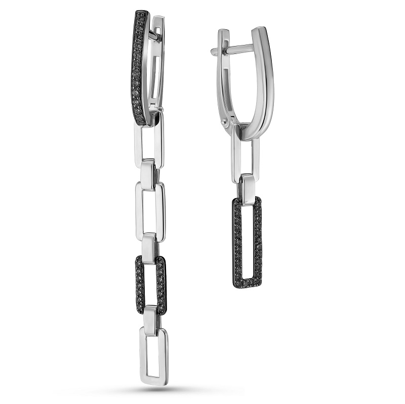 Серьги из белого золота с бриллиантами