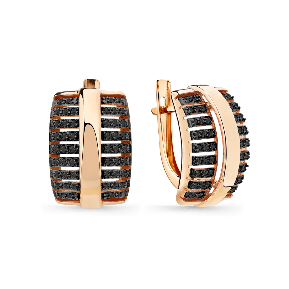 Ювелирное изделие - Серьги из красного золота с фианитами в магазине Best-Gold 151655