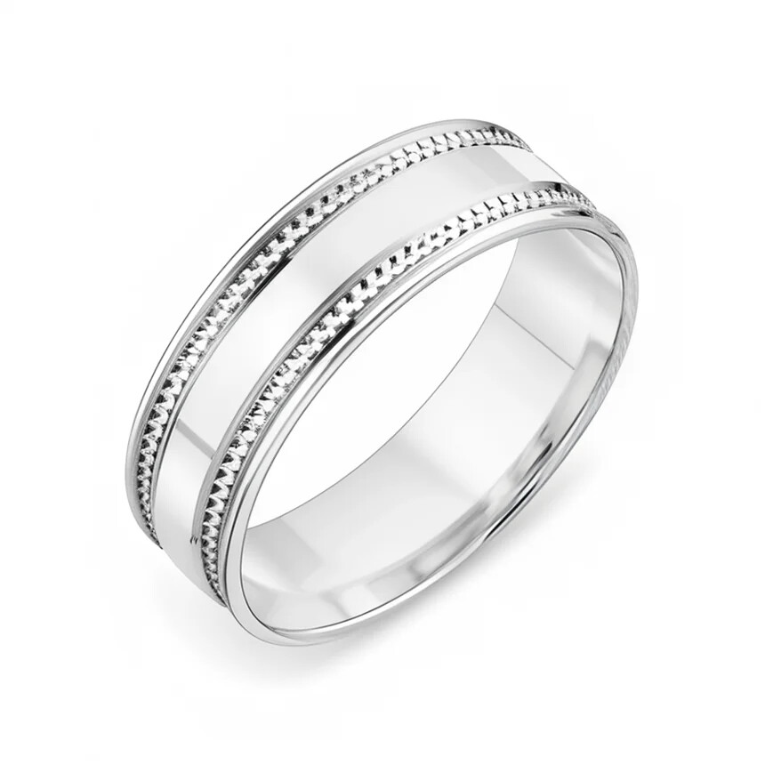 Ювелирное изделие - Обручальное кольцо в белом золоте в магазине Best-Gold 131324