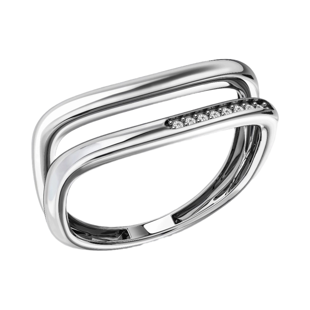 Ювелирное изделие - Кольцо из белого золота с фианитами в магазине Best-Gold 155996