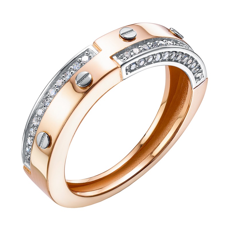 Ювелирное изделие - Кольцо из красного золота с бриллиантами в магазине Best-Gold 035194