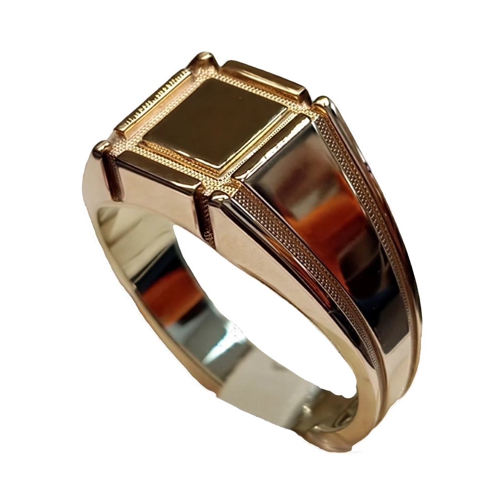 Мужская печатка из красного золота