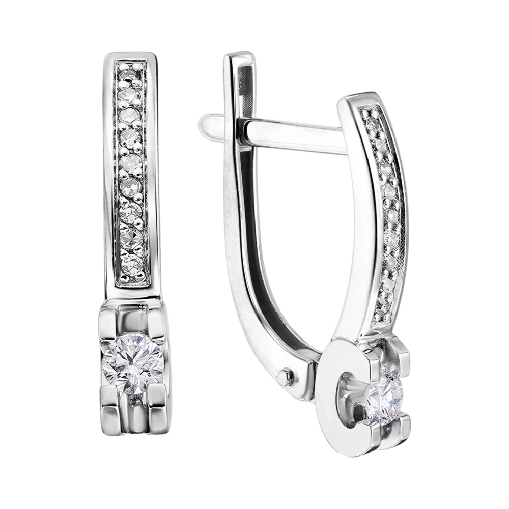 Серьги из белого золота с бриллиантами