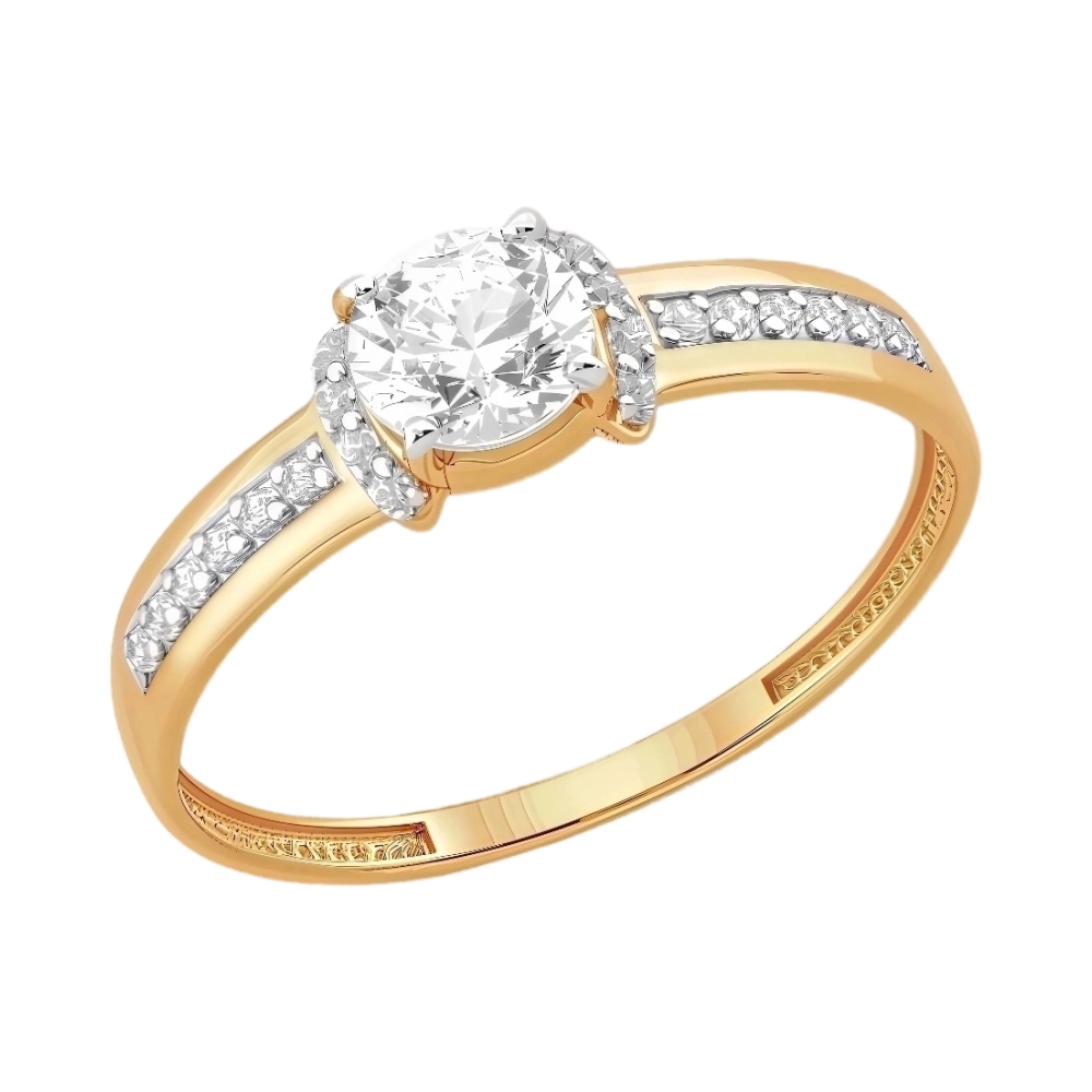 Ювелирное изделие - Кольцо из красного золота с фианитами в магазине Best-Gold 111012