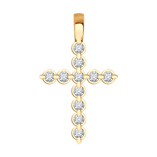 Подвеска из красного золота с бриллиантом