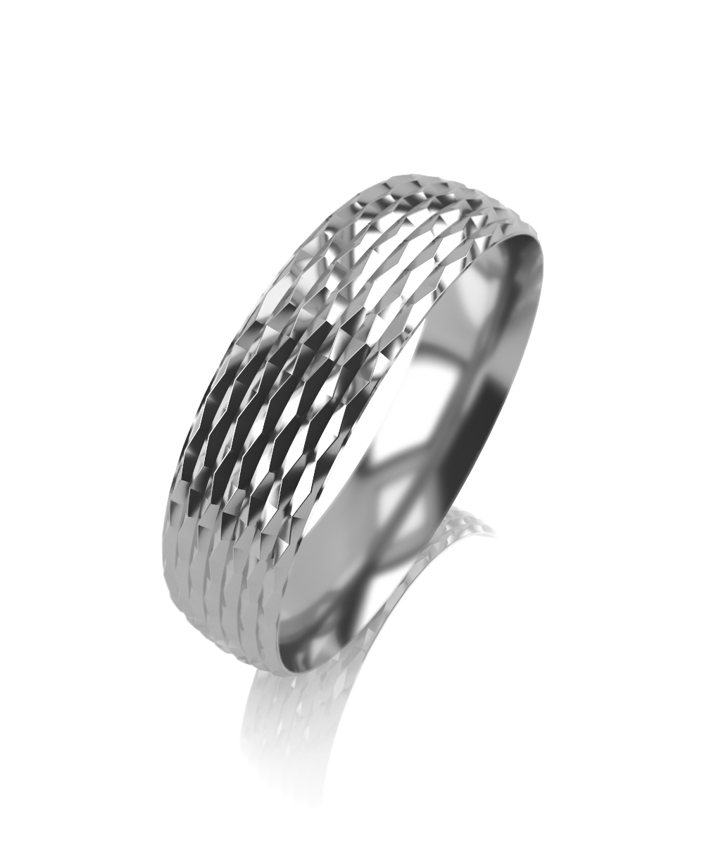 Обручальное кольцо из белого золота