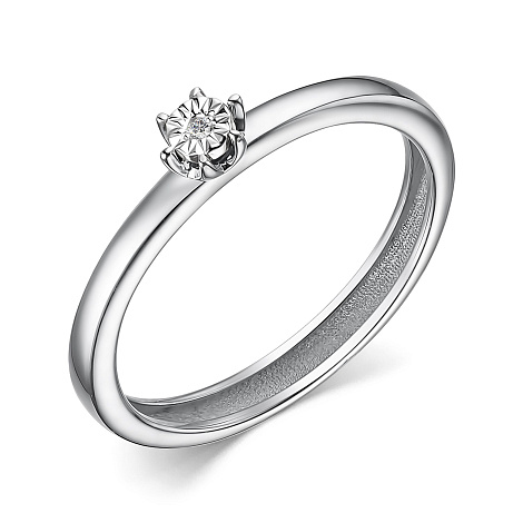 Ювелирное изделие - Кольцо помолвочное из белого золота с бриллиантом в магазине Best-Gold 155636