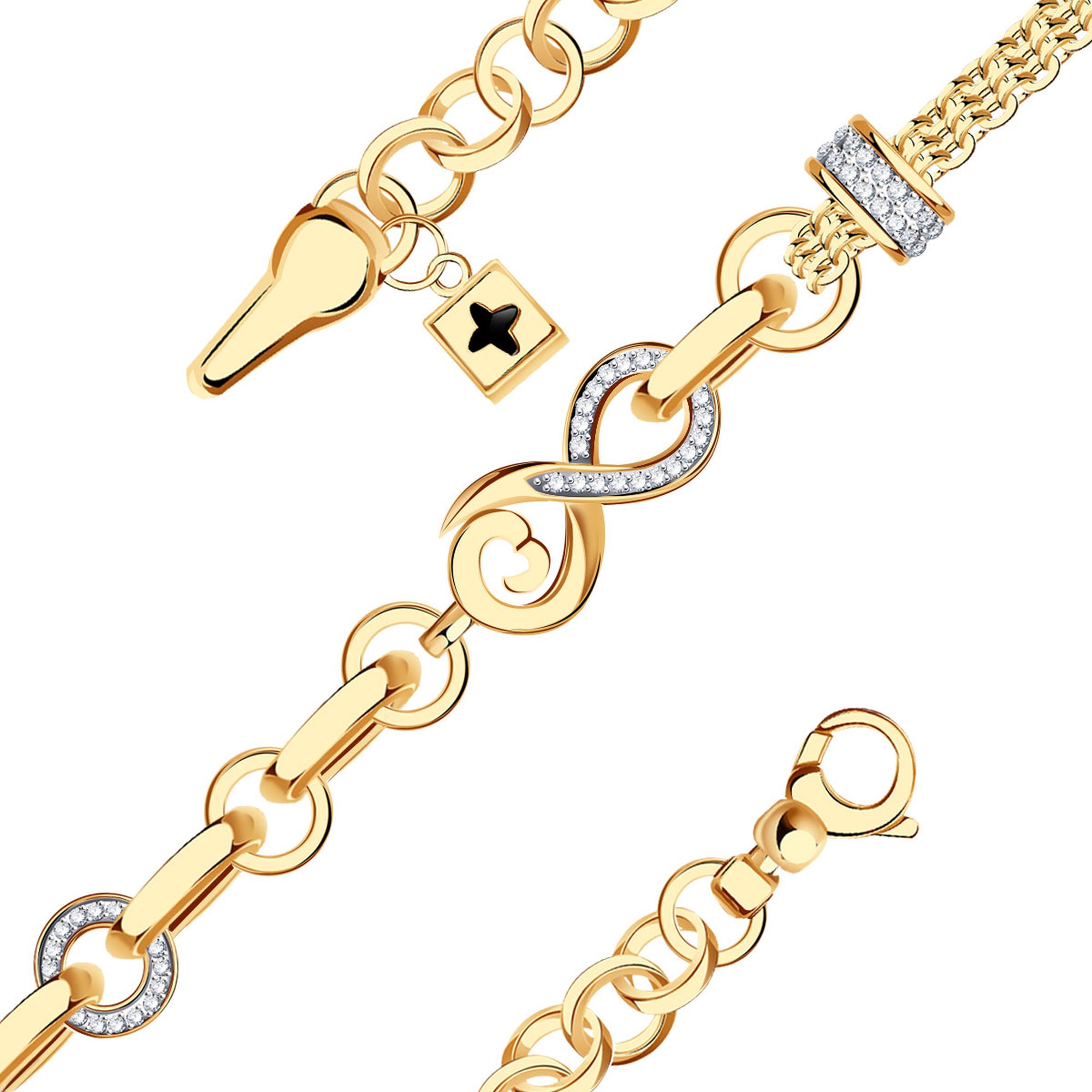 Ювелирное изделие - Браслет из жёлтого золота с фианитами в магазине Best-Gold 149576