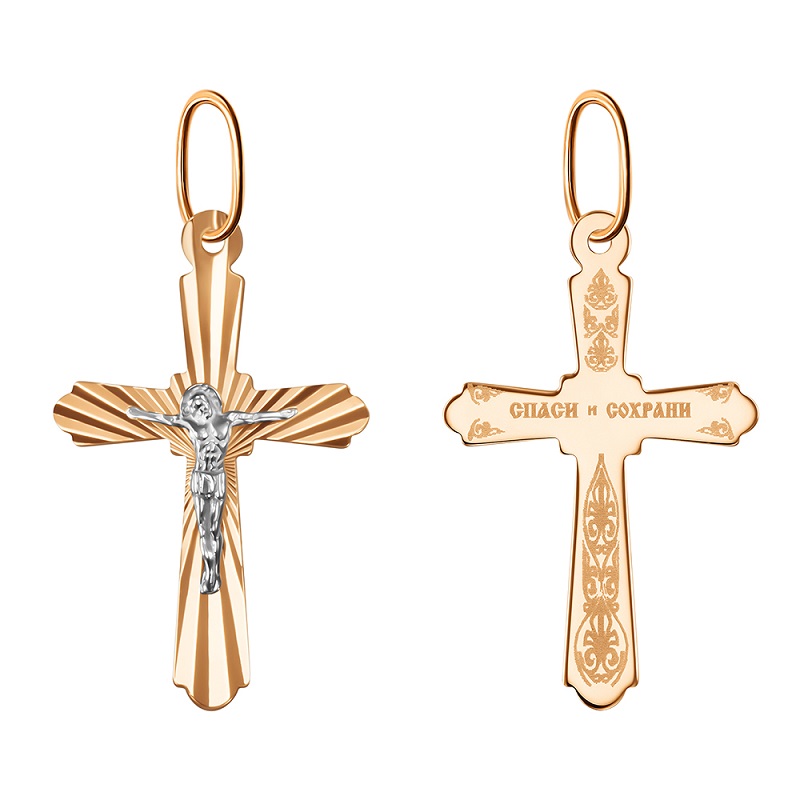 Ювелирное изделие - Крест из красного золота в магазине Best-Gold 030060