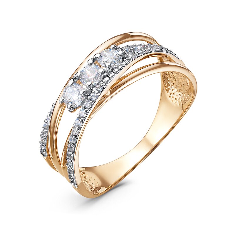 Ювелирное изделие - Кольцо из красного золота с фианитами в магазине Best-Gold 040759
