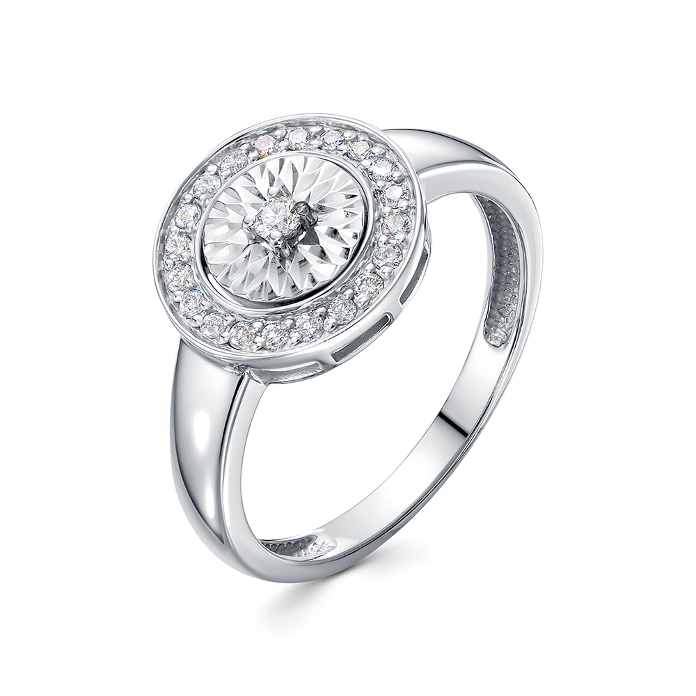 Ювелирное изделие - Кольцо из белого золота с бриллиантами в магазине Best-Gold 141605