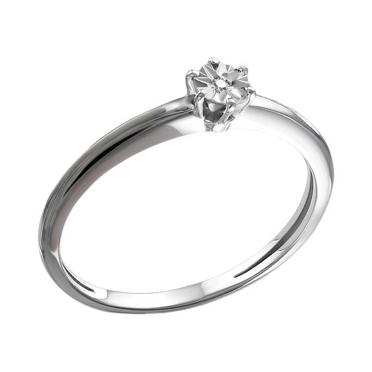 Ювелирное изделие - Кольцо в серебре с бриллиантом в магазине Best-Gold 127565