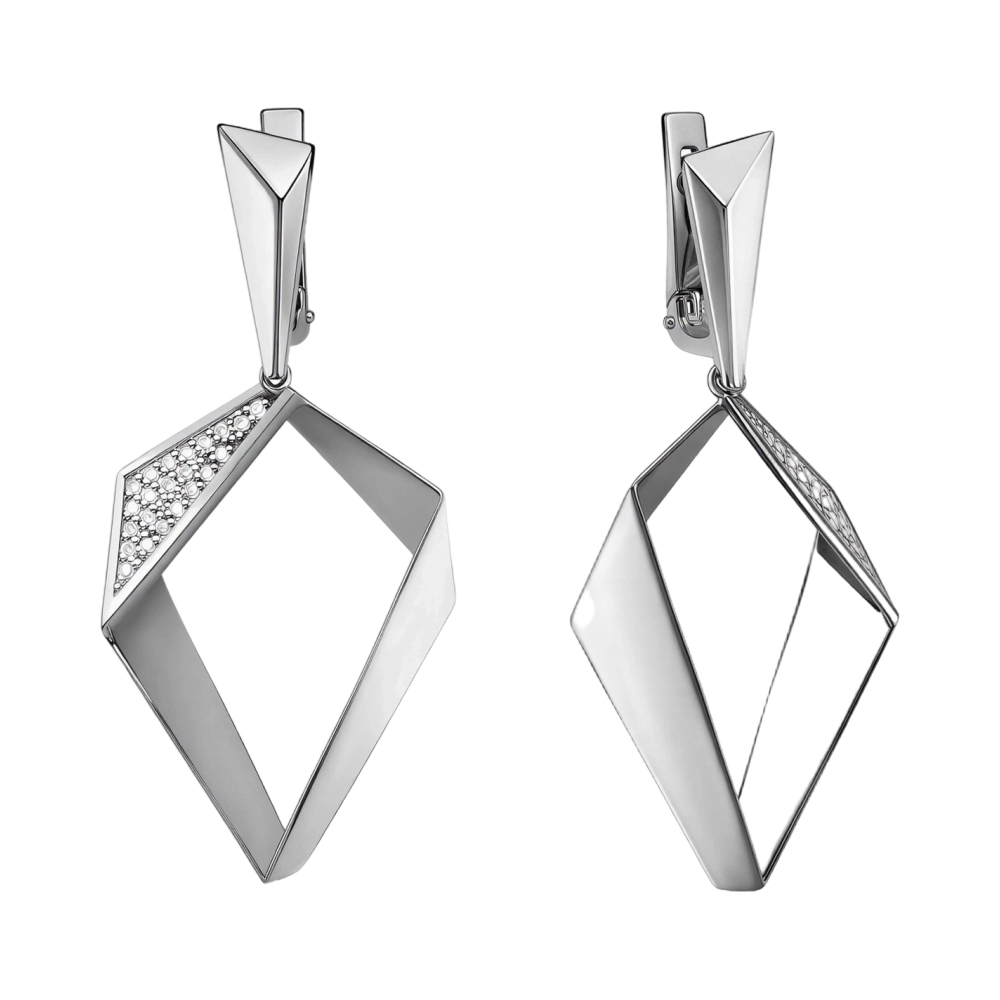 Серьги из белого золота с бриллиантами