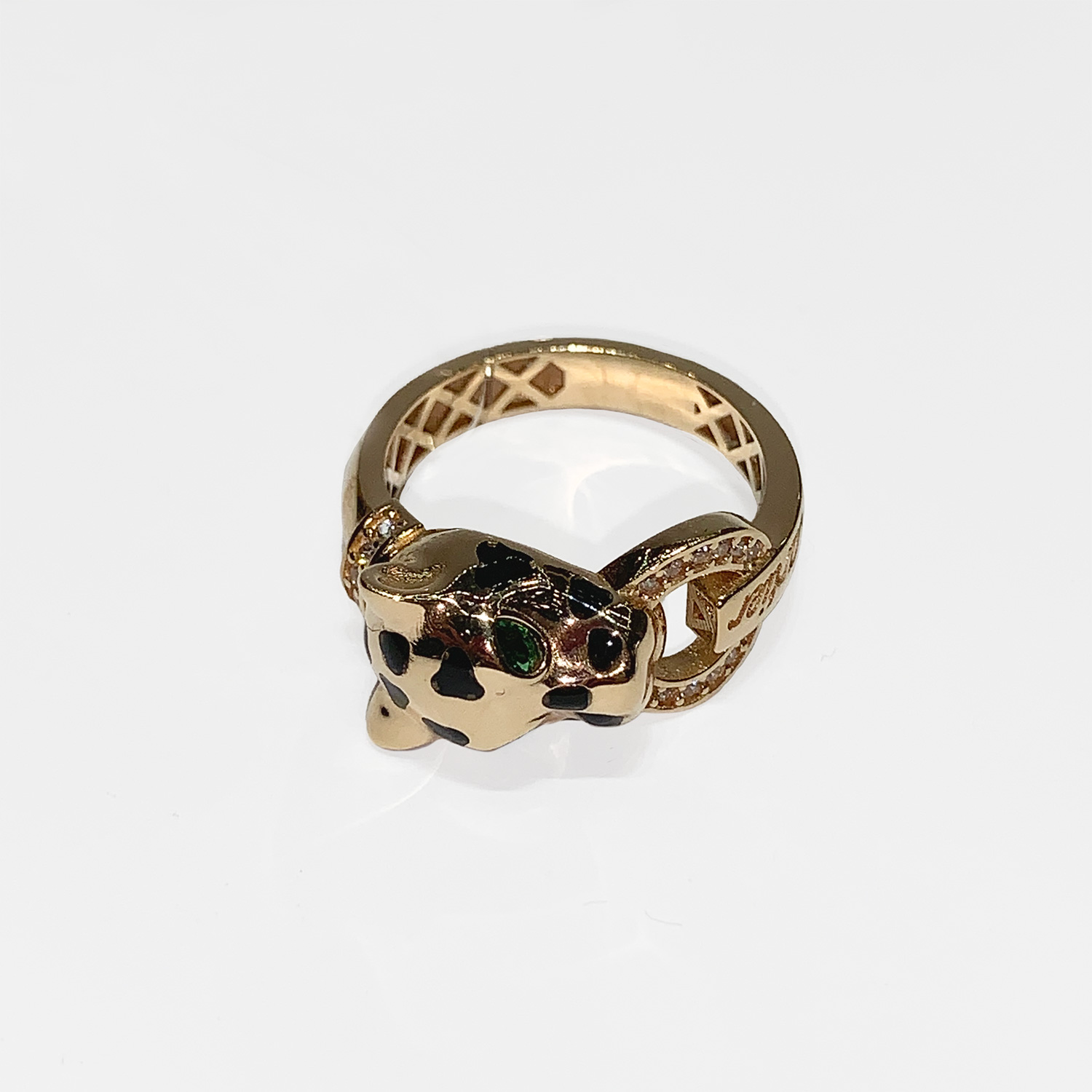 Кольцо из красного золота с фианитами