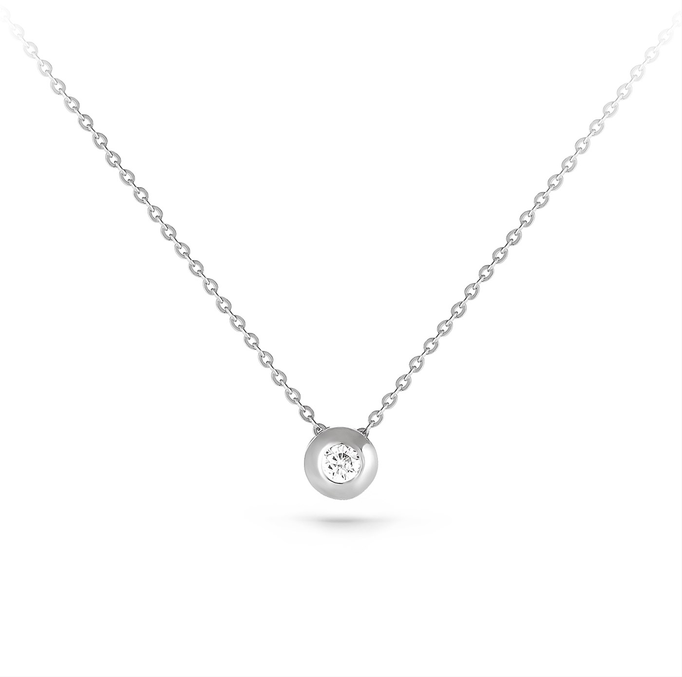 Ювелирное изделие - Колье из белого золота с бриллиантом в магазине Best-Gold 154974