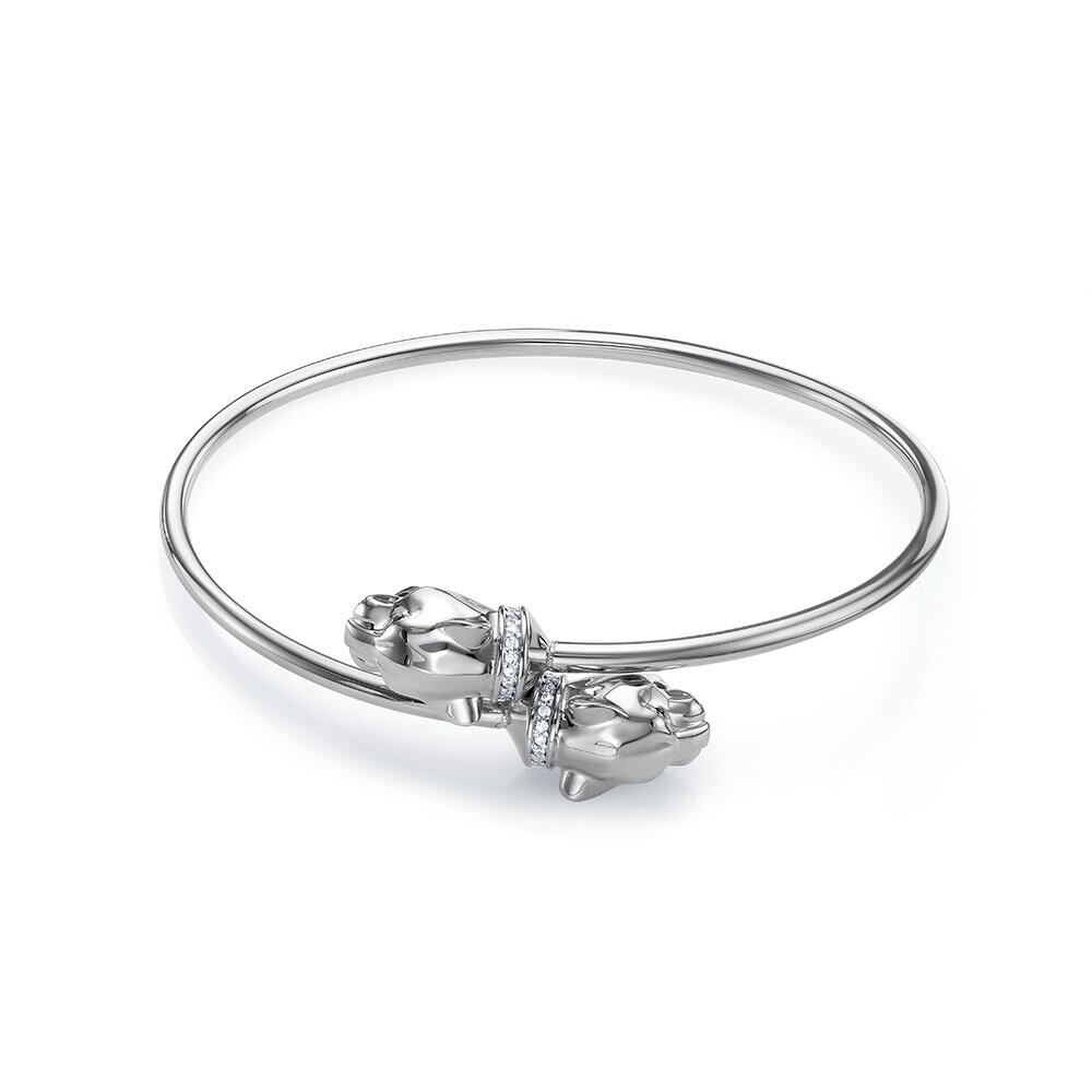 Ювелирное изделие - Браслет жесткий из серебра с фианитами в магазине Best-Gold 157894