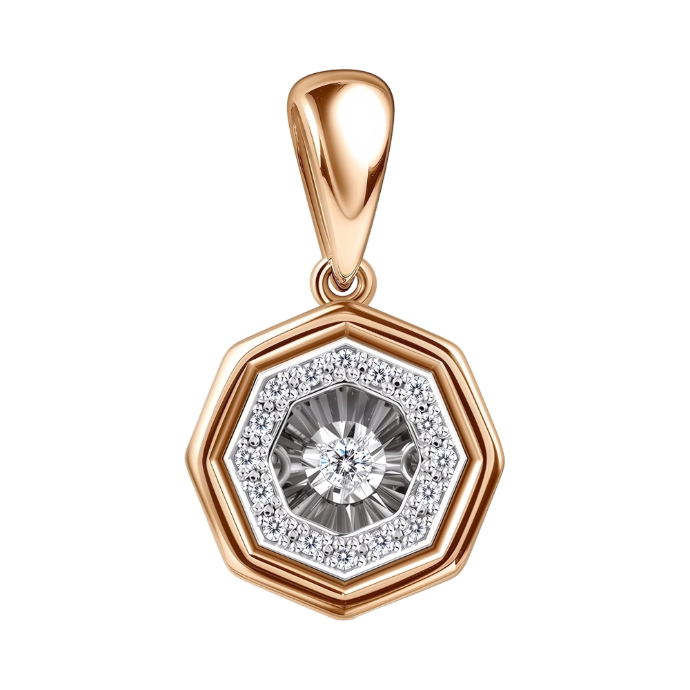 Подвеска из красного золота с бриллиантами