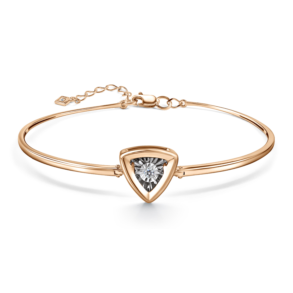 Ювелирное изделие - Браслет жесткий из красного золота с бриллиантами в магазине Best-Gold 151355