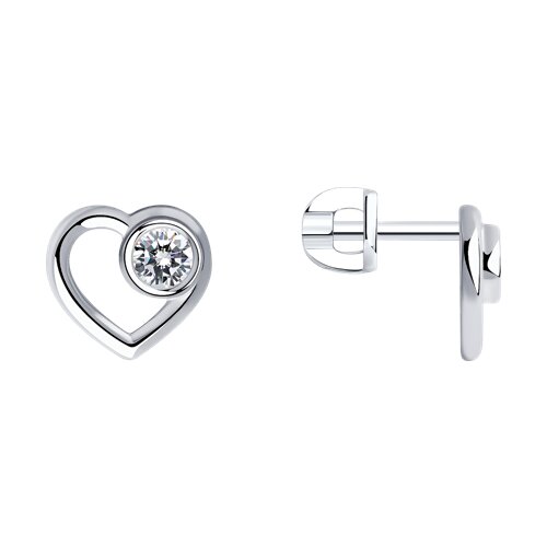 Ювелирное изделие - Серьги из серебра с фианитами в магазине Best-Gold 076203