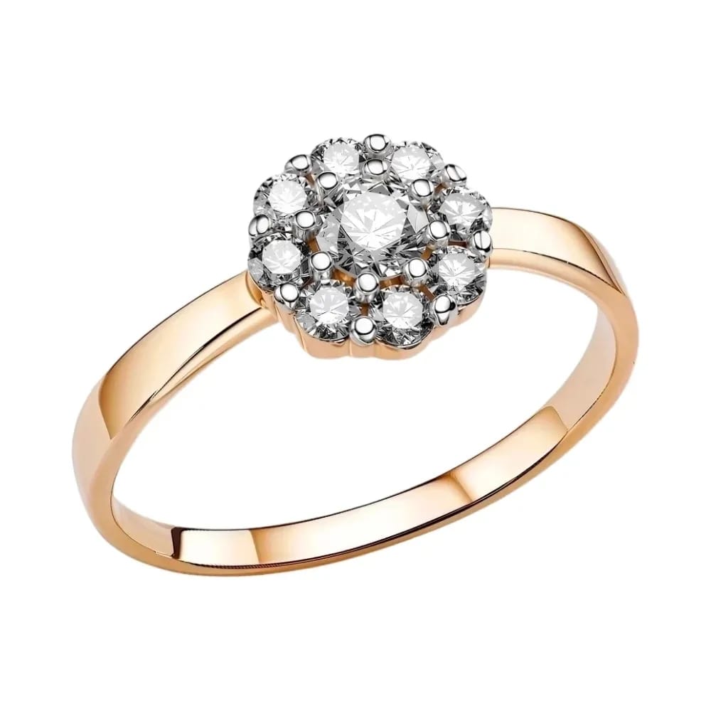 Ювелирное изделие - Кольцо из красного золота с бриллиантами в магазине Best-Gold 157018