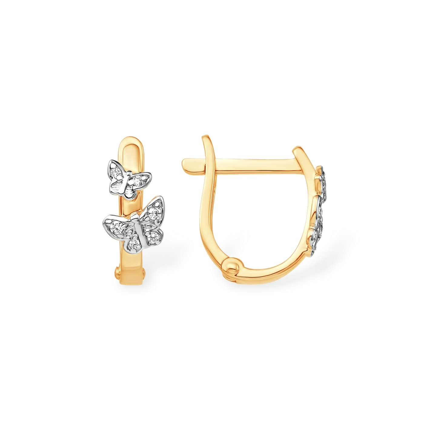 Ювелирное изделие - Серьги из красного золота с фианитами в магазине Best-Gold 151527