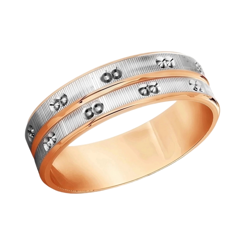 Ювелирное изделие - Обручальное кольцо из комбинированного золота в магазине Best-Gold 000242