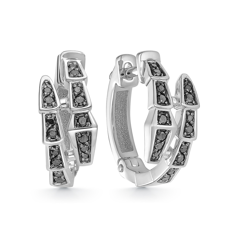 Ювелирное изделие - Серьги из белого золота с  бриллиантами в магазине Best-Gold 149190