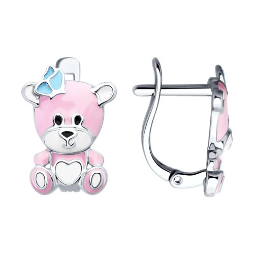 Ювелирное изделие - Серьги из серебра с эмалью в магазине Best-Gold 141254