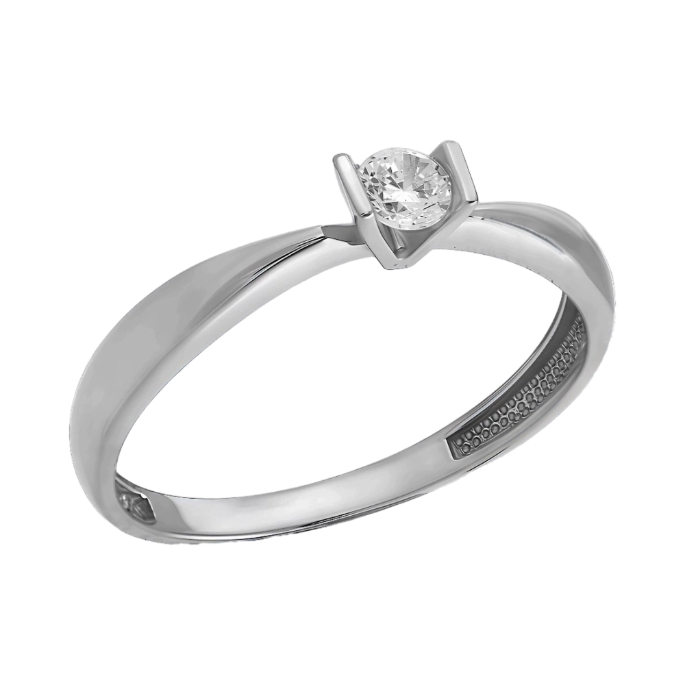 Ювелирное изделие - Кольцо из белого золота с фианитом в магазине Best-Gold 146823