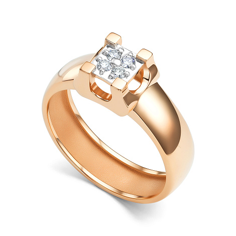 Кольцо из красного золота с бриллиантами