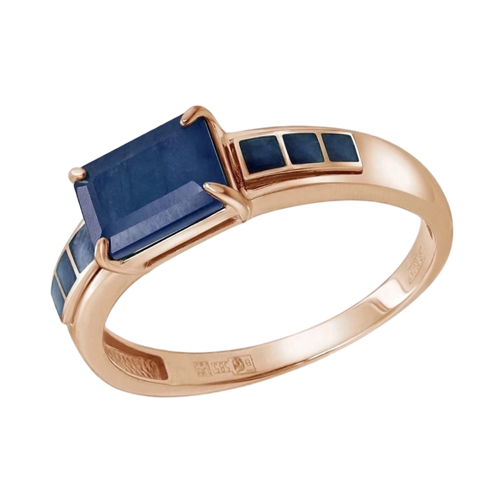 Кольцо из красного золота с сапфиром