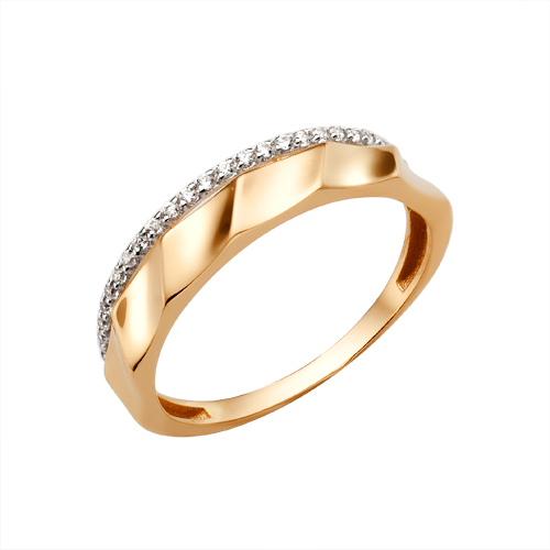 Кольцо из красного золота с фианитами